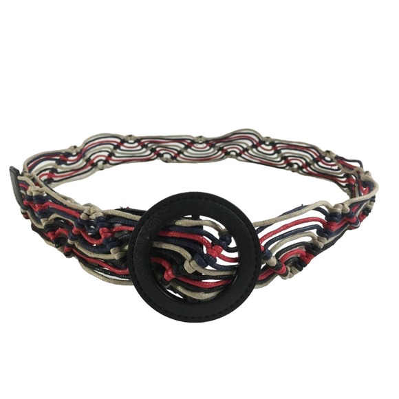 Women Macrame Braided Belt Knotted Zig Zag Style Size Medium Length 43" - Picture 1 of 6